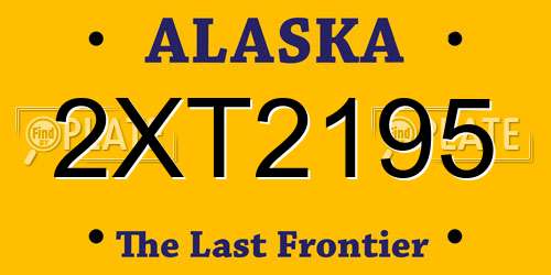 2XT2195 Alaska License Plate