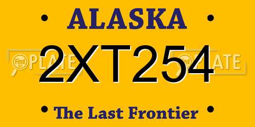 2XT254 Alaska License Plate