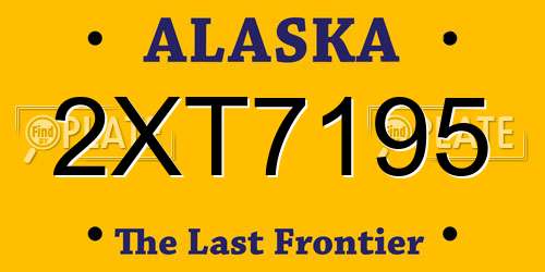2XT7195 Alaska License Plate