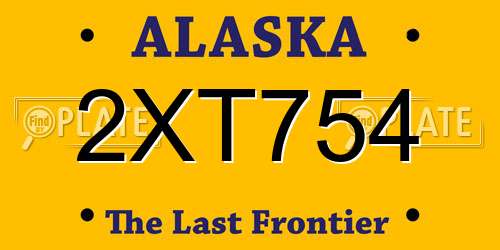 2XT754 Alaska License Plate