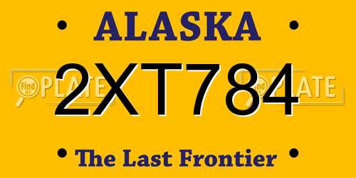 2XT784 Alaska License Plate
