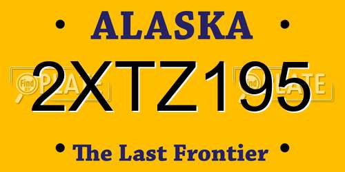 2XTZ195 Alaska License Plate