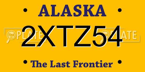 2XTZ54 Alaska License Plate