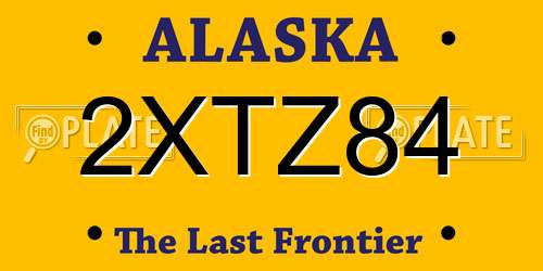 2XTZ84 Alaska License Plate