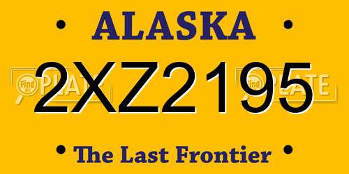 2XZ2195 Alaska License Plate