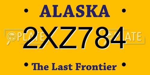 2XZ784 Alaska License Plate