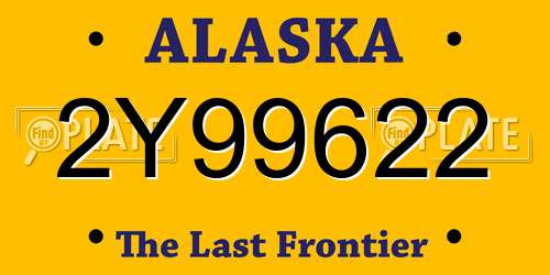 2Y99622 Alaska License Plate
