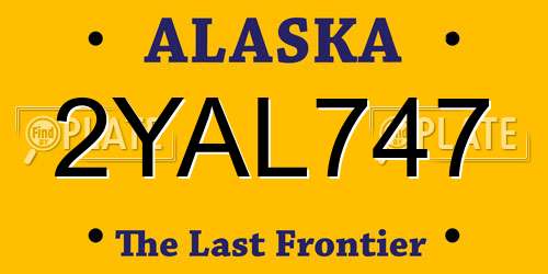2YAL747 Alaska License Plate