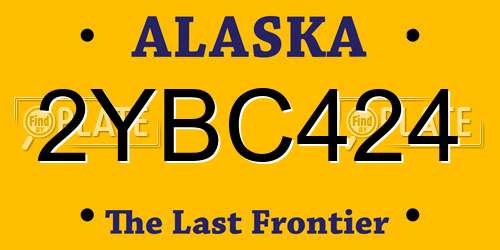 2YBC424 Alaska License Plate
