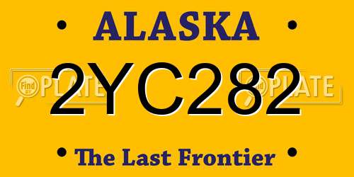 2YC282 Alaska License Plate