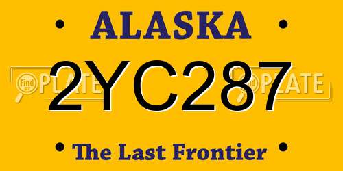 2YC287 Alaska License Plate
