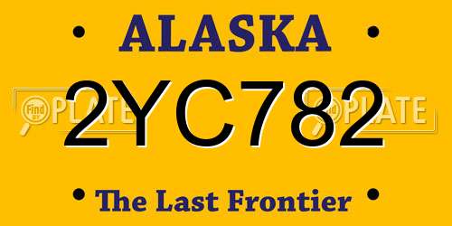 2YC782 Alaska License Plate