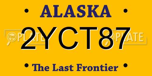 2YCT87 Alaska License Plate