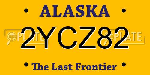 2YCZ82 Alaska License Plate