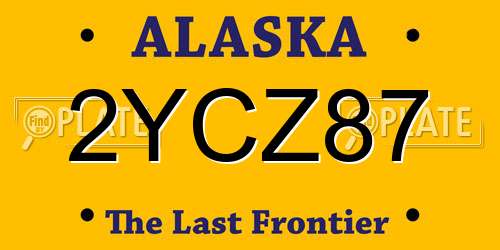 2YCZ87 Alaska License Plate