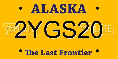 2YGS20 Alaska License Plate