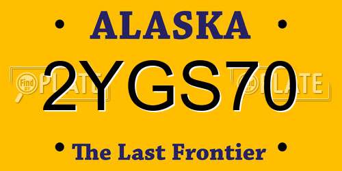 2YGS70 Alaska License Plate