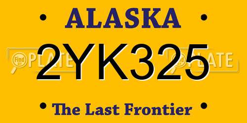2YK325 Alaska License Plate