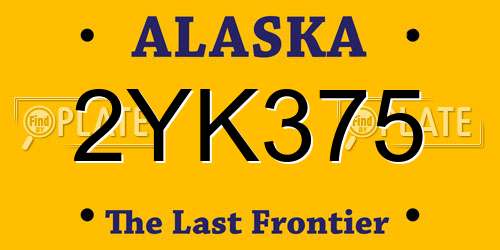 2YK375 Alaska License Plate