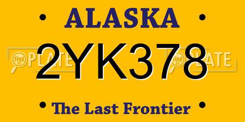 2YK378 Alaska License Plate