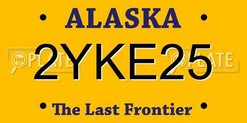 2YKE25 Alaska License Plate