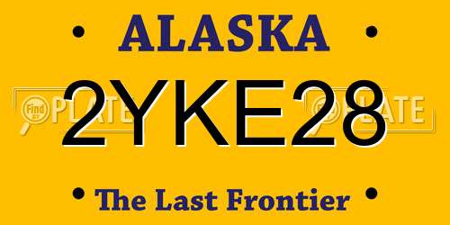 2YKE28 Alaska License Plate