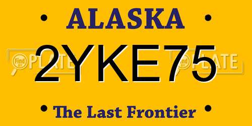 2YKE75 Alaska License Plate