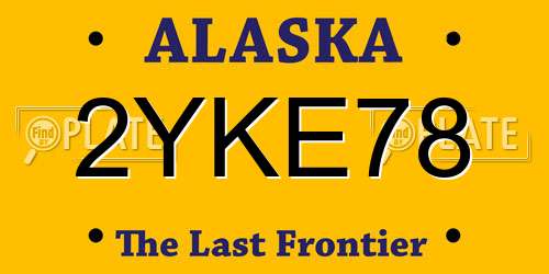 2YKE78 Alaska License Plate