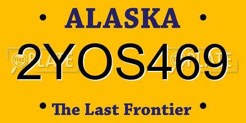 2YOS469 Alaska License Plate