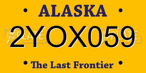 2YOX059 Alaska License Plate