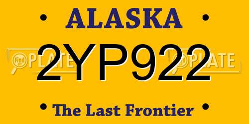 2YP922 Alaska License Plate