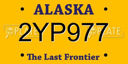 2YP977 Alaska License Plate