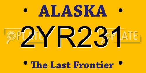 2YR231 Alaska License Plate