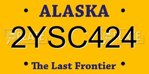 2YSC424 Alaska License Plate