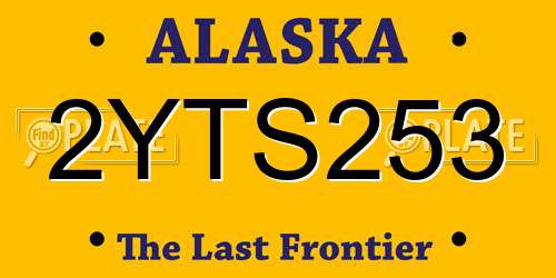 2YTS253 Alaska License Plate