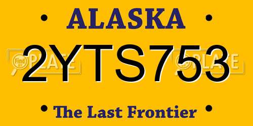 2YTS753 Alaska License Plate