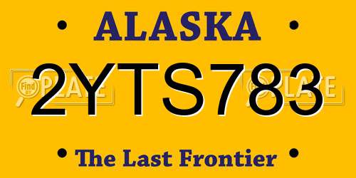 2YTS783 Alaska License Plate