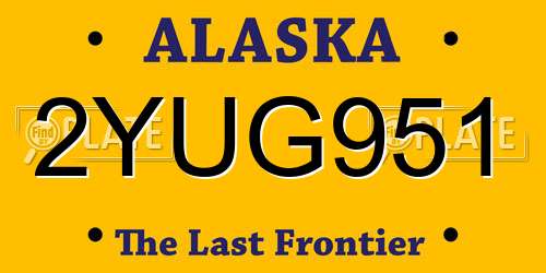 2YUG951 Alaska License Plate