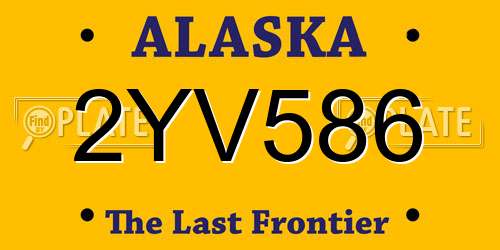 2YV586 Alaska License Plate