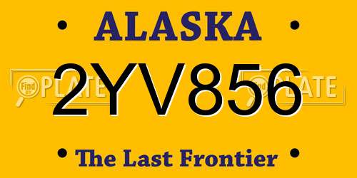 2YV856 Alaska License Plate