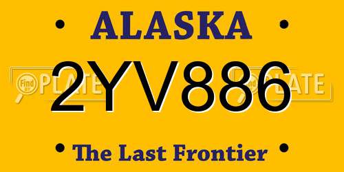 2YV886 Alaska License Plate