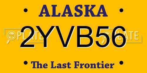 2YVB56 Alaska License Plate