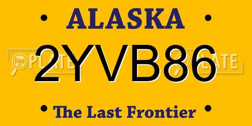 2YVB86 Alaska License Plate