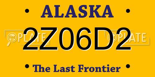 2Z06D2 Alaska License Plate