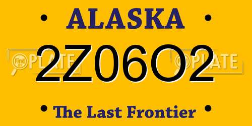 2Z06O2 Alaska License Plate