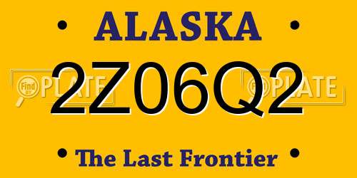 2Z06Q2 Alaska License Plate