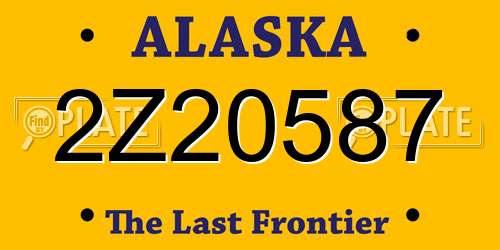 2Z20587 Alaska License Plate