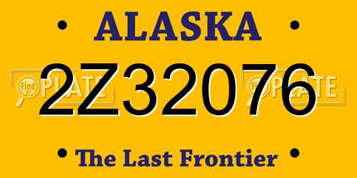 2Z32076 Alaska License Plate