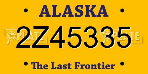 2Z45335 Alaska License Plate