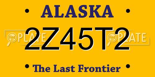 2Z45T2 Alaska License Plate